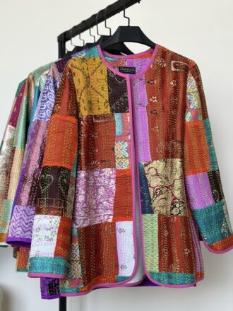 کت چهل تکه کوکدوزی- آجری