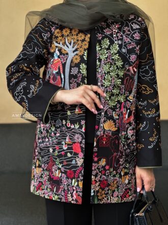 کت تمام سوزندوزی Cassia مشکی