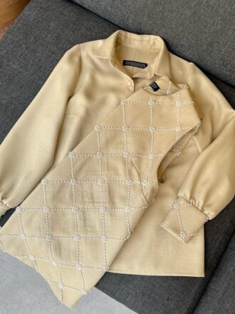 ست وست و شومیز مروارید دوزی Jewel کرم